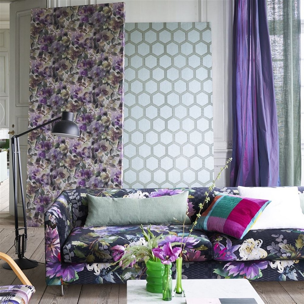 Surimono Wallpaper PDG1062 by Designers Guild in Amethyst Purple